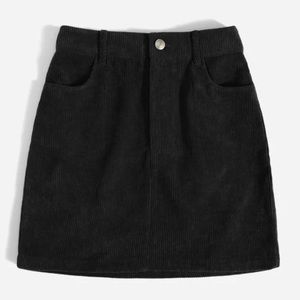 Shein Corduroy Black Mini Skirt